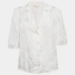 Maje Ecru Jungle Jacquard Satin Shirt